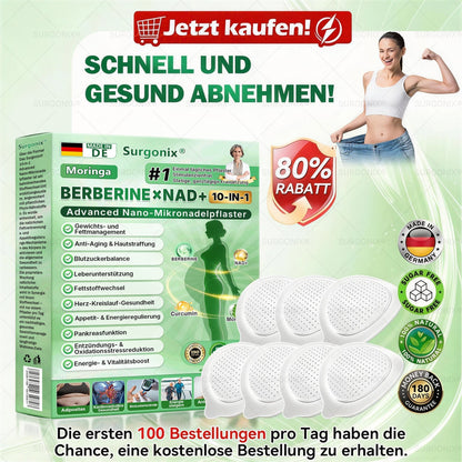𝗢ffizieller Shop | 𝖲𝗎𝗋𝗀𝗈ᴎɪxⓇ 👨🏼‍⚕️ 𝗠𝗼𝗿𝗶𝗻𝗴a · 𝗕erberin ＆ NAD＋10-IN-1 𝗙ortschrittliches 𝗡ano-Mikronadel-𝑷𝒇𝒍𝒂𝒔𝒕𝒆𝒓 (1x täglich, sichtbare Veränderungen in 7 Tagen) Für Adipositas, Herz-Kreislauf-Gesundheit, Diabetes, Schlafapnoe, Gelenkprobleme u.v.m
